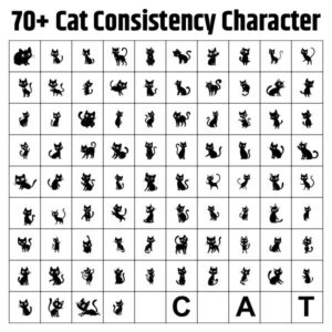 Cat Consistency Character – Solid Black Silhouette Vector Pack