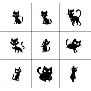 Cat Consistency Character – Solid Black Silhouette Vector Pack