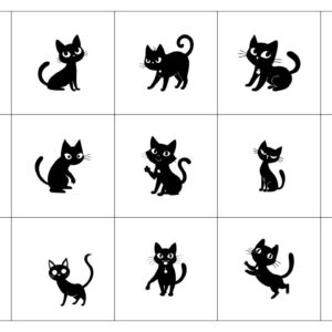 Cat Consistency Character – Solid Black Silhouette Vector Pack