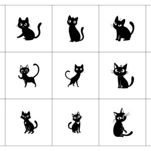 Cat Consistency Character – Solid Black Silhouette Vector Pack